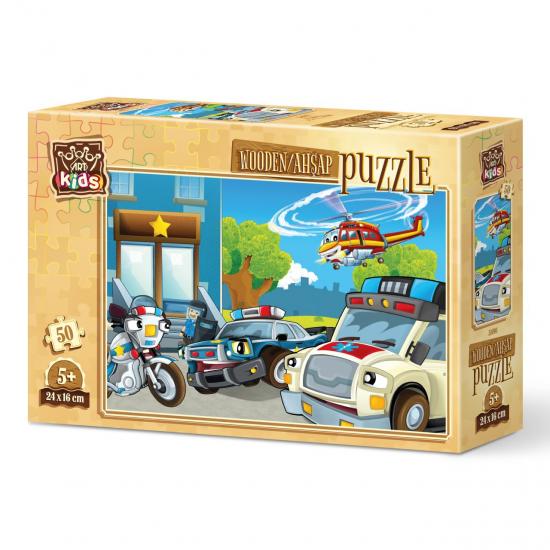 Koruyucu Ekip 50 Parça Kutulu Ahşap (Wooden) Puzzle/Yapboz