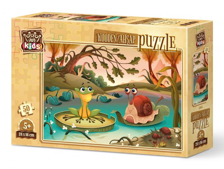 Göl Arkadaşları 50 Parça Kutulu Ahşap (Wooden) Puzzle/Yapboz