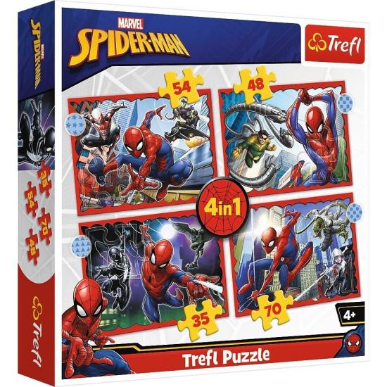 Marvel Spider-man Örümcek Adam 4’lü Puzzle/Yapboz (35+48+54+70 Parça)