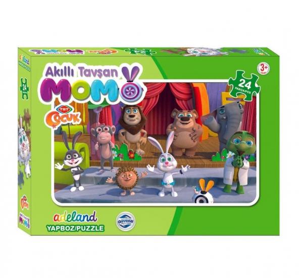 Adeland Trt Çocuk Akıllı Tavşan Momo Kutulu Puzzle/Yapboz 24 Parça