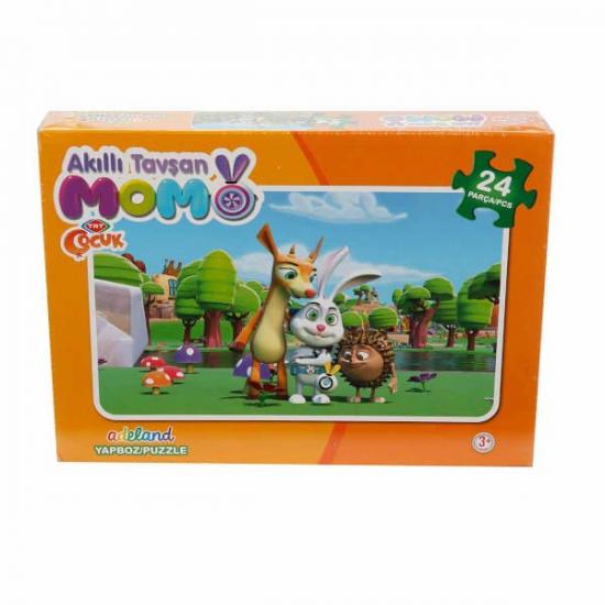 Adeland Trt Çocuk Akıllı Tavşan Momo Kutulu Puzzle/Yapboz 24 Parça