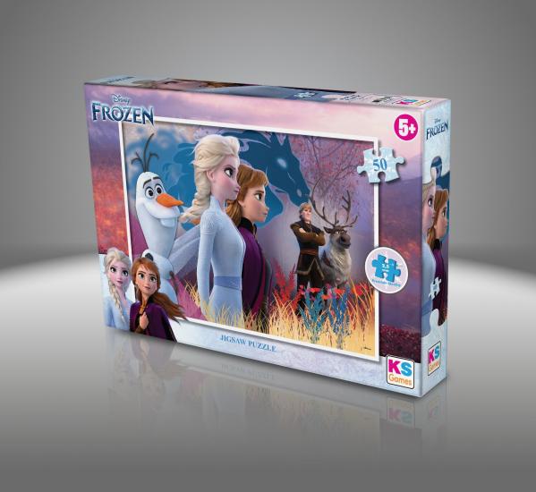 Disney Frozen Karlar Ülkesi Elsa Kutulu Lisanslı 50 Parça Puzzle/Yapboz