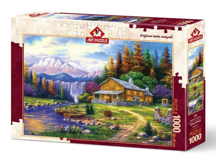 Dağlarda Gün Batımı Tablo Yetişkin Puzzle/Yapboz 1000’parça