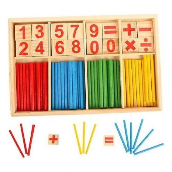 Montessori Ahşap Matematik Öğretici Sayı Çubukları Seti