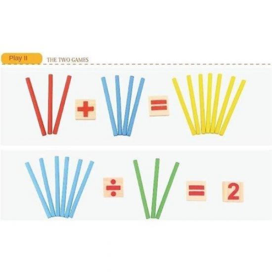 Montessori Ahşap Matematik Öğretici Sayı Çubukları Seti