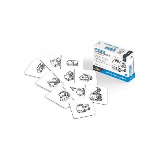 Bebeklere Özel Dikkat ve Algı Geliştirici Zeka Kartları - Taşıtlar Seti 0-24 Ay