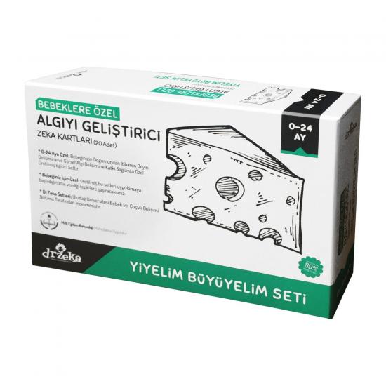 Bebeklere Özel Dikkat ve Algı Geliştirici Zeka Kartları -Yiyelim Büyüyelim Seti 0-24 Ay