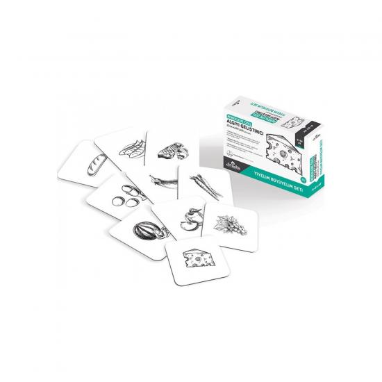 Bebeklere Özel Dikkat ve Algı Geliştirici Zeka Kartları -Yiyelim Büyüyelim Seti 0-24 Ay