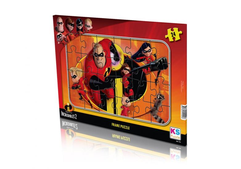 Disney İnanılmaz Aile Lisanslı Frame Puzzle Yapboz 24 Parça