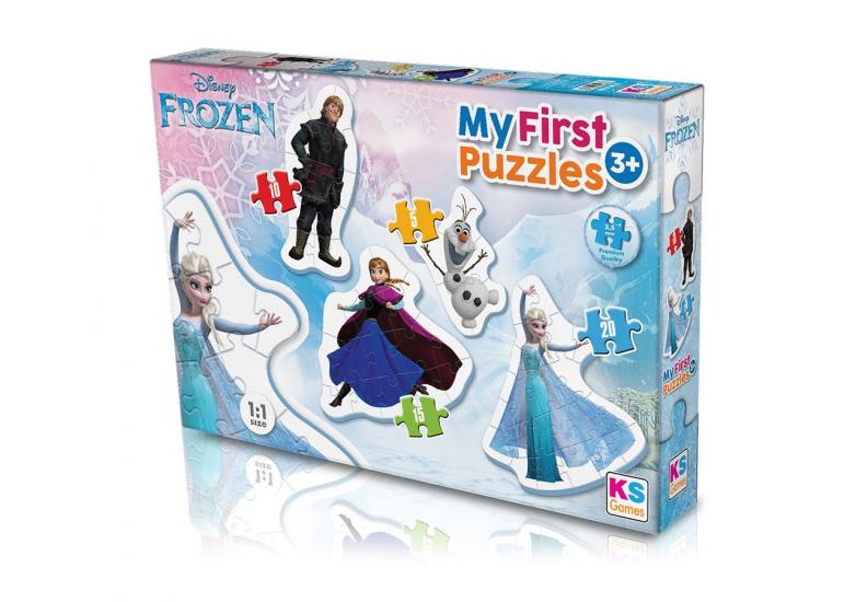 Frozen Elsa ve Anna Lisanslı 4 lü Puzzle/Yapboz (5+10+15+20parça)