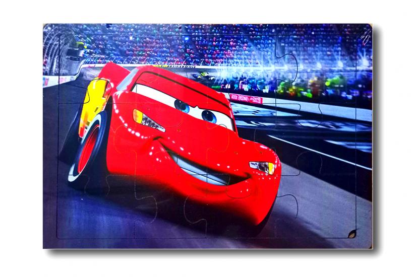 Cars Eğitici 12 parça Ahşap Puzzle/Yapboz