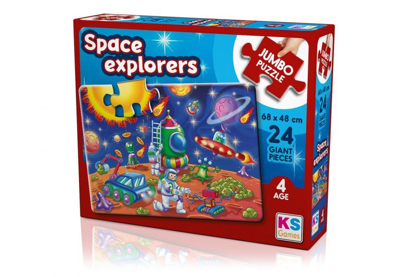 Uzay Kâşifleri (Space Explorers) Jumbo Puzzle/Yapboz 24 parça (4+ yaş)