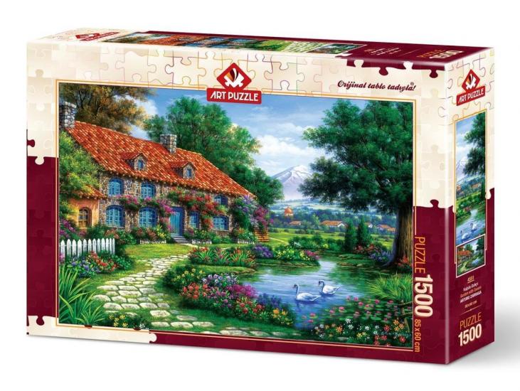 Kuğulu Bahçe Tablo Tadında Yetişkin Puzzle/Yapboz 1000’parça