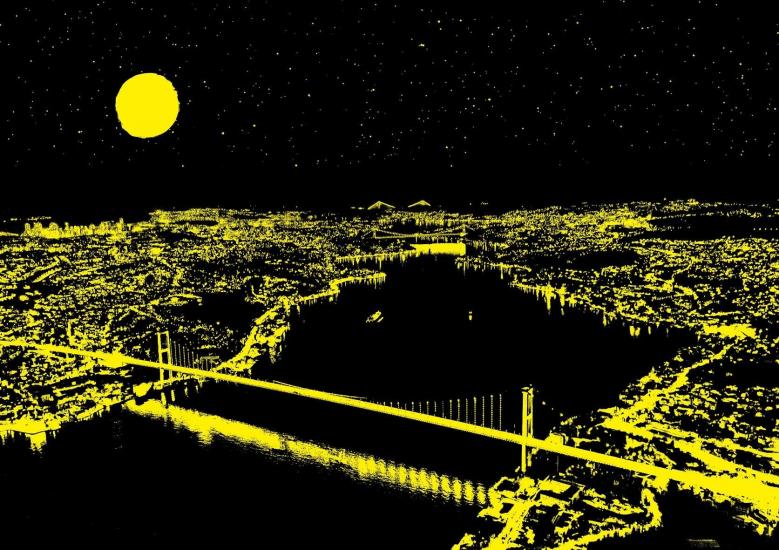 İstanbul da Gece - 3 Köprü Neon Puzzle/Yapboz 1000’parça