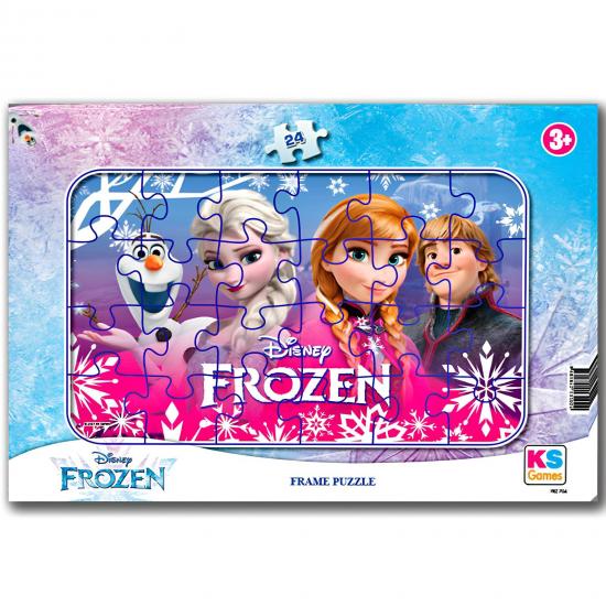 Frozen Elsa, Çilek Kız, Maşa ile Koca Ayı 3 lü Frame Puzzle Set