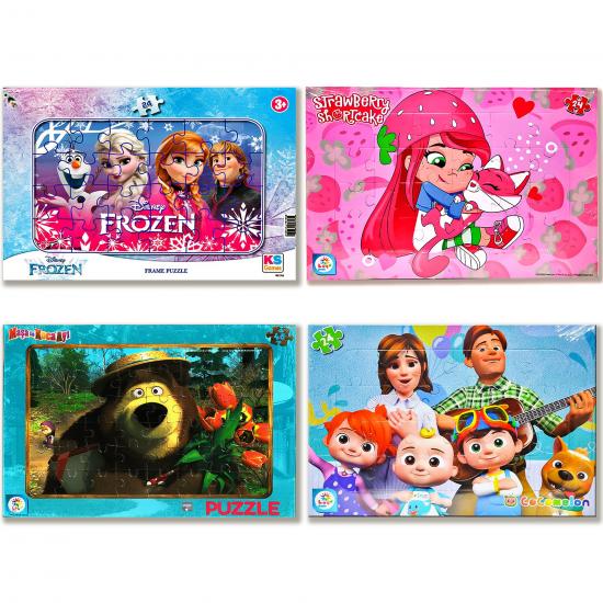 Frozen Elsa, Maşa İle Koca Ayı, Çilek Kız, Cocomelon Puzzle/Yapboz Set