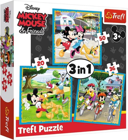 Trefl Disney Mickey Mause (Miki ve Arkadaşları) 3 lü Puzzle/Yapboz
