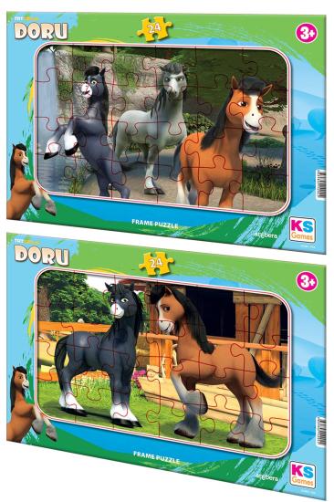 Ks Games TRT Çocuk Doru 24 parça 2 li Frame Puzzle/Yapboz Set