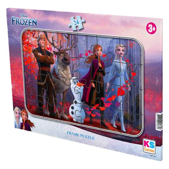 Frozen Elsa ve Maşa İle Koca Ayı  24 parça Frame Puzzle/Yapboz