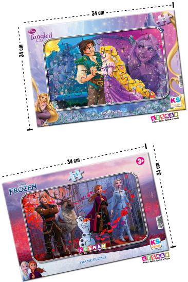 Elsa Frozen ve Rapunzel Tangled 2’li Puzzle/Yapboz
