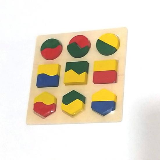 Renkli Ahşap Bul Tak Renkli Geometrik Şekiller