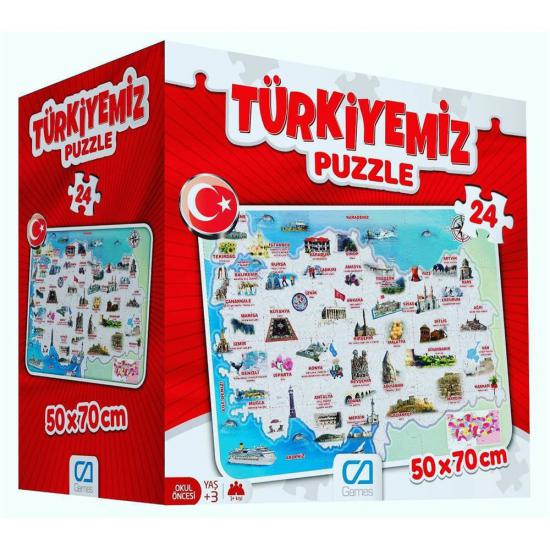 Türkiyemiz 24 Parça Puzzle/Yapboz (Yer Puzzle) 