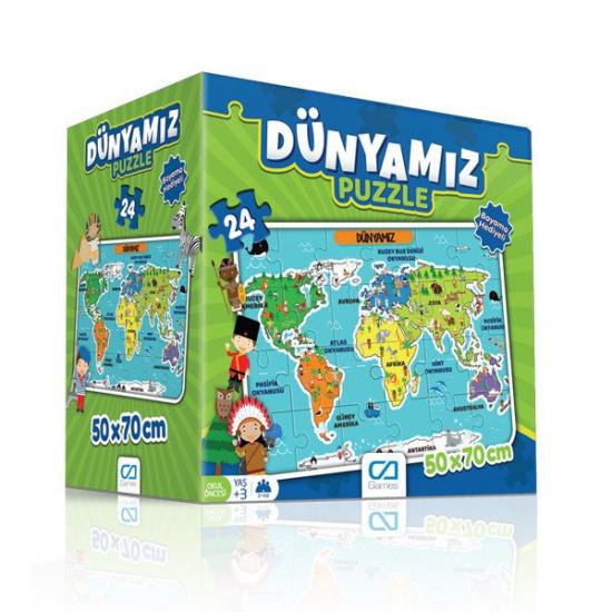 Ca Games Dünyamız 24 Parça Puzzle/Yapboz (Yer Puzzle) 