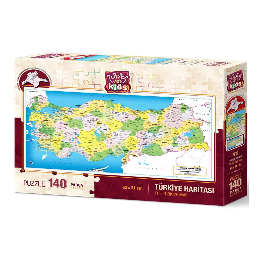 Maşa ile Koca Ayı + Renkli Türkiye Haritası Yapboz Puzzle